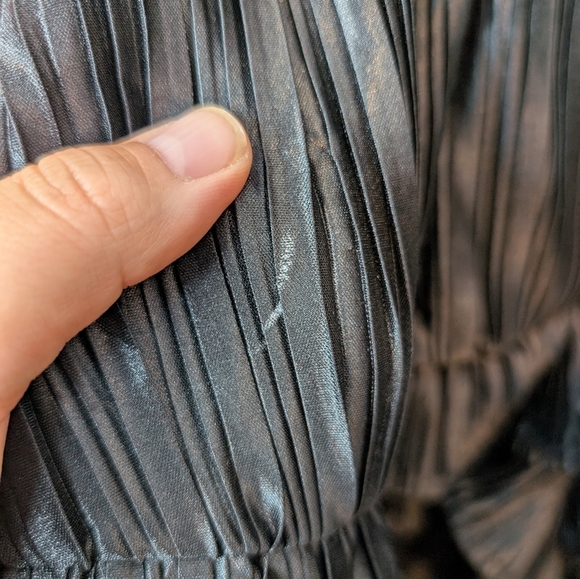 NWT Plus Black Pleated Long Sleeve Ruffle Detail Maxi Dress Size 28 Women - Picture 14 of 16